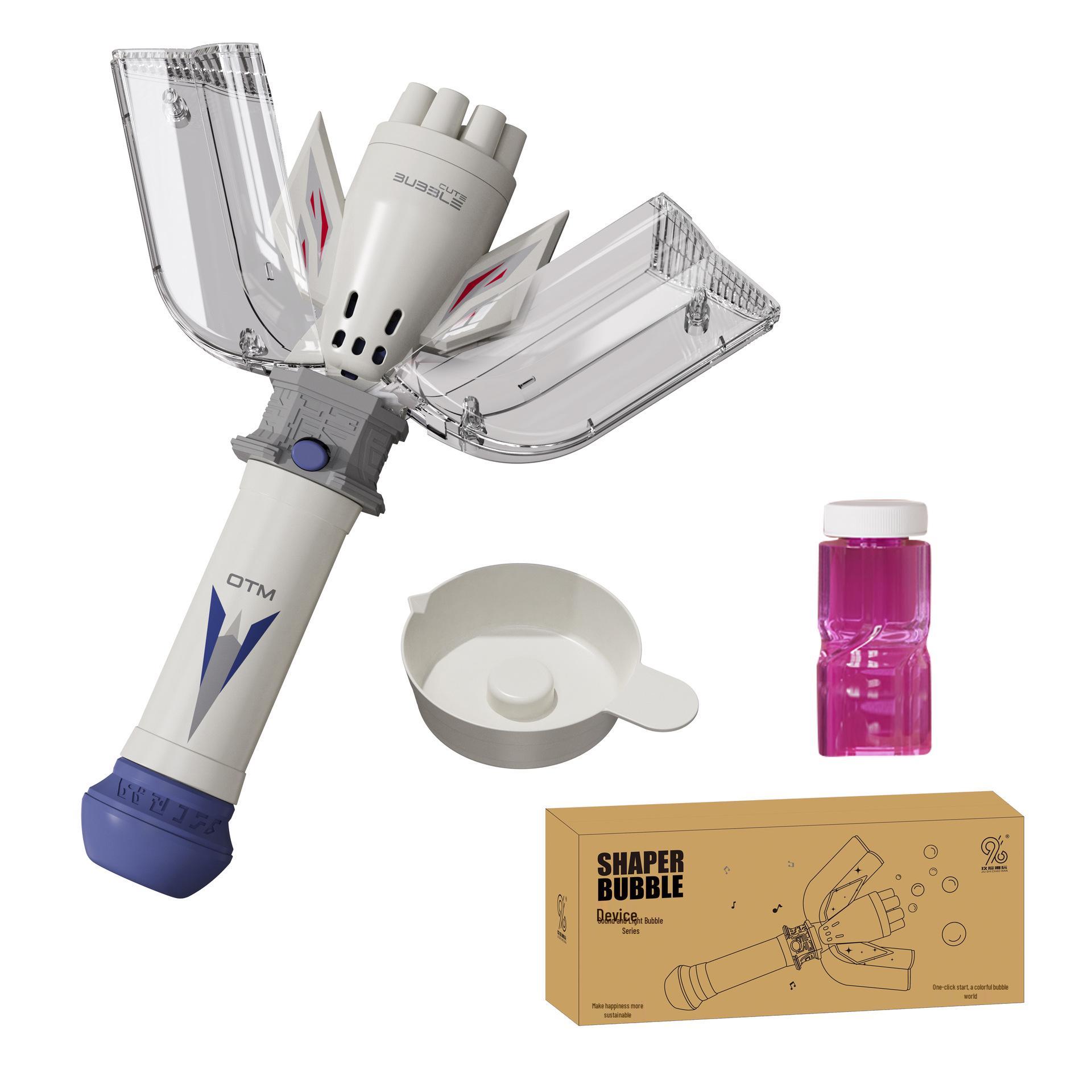 

Детский трансформирующийся пистолет с пузырями: Светящаяся ручная машина для создания пузырей для игр на открытом воздухе