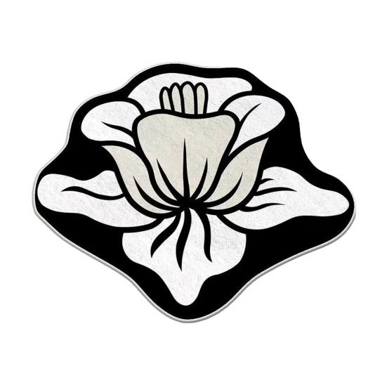 3D Flower Area Rug Absorbent Quick Dry Irregular Plush Floral Floor Mat Washable Non-slip Living Room Bedroom Bathroom Kitchen Decoration Carpet