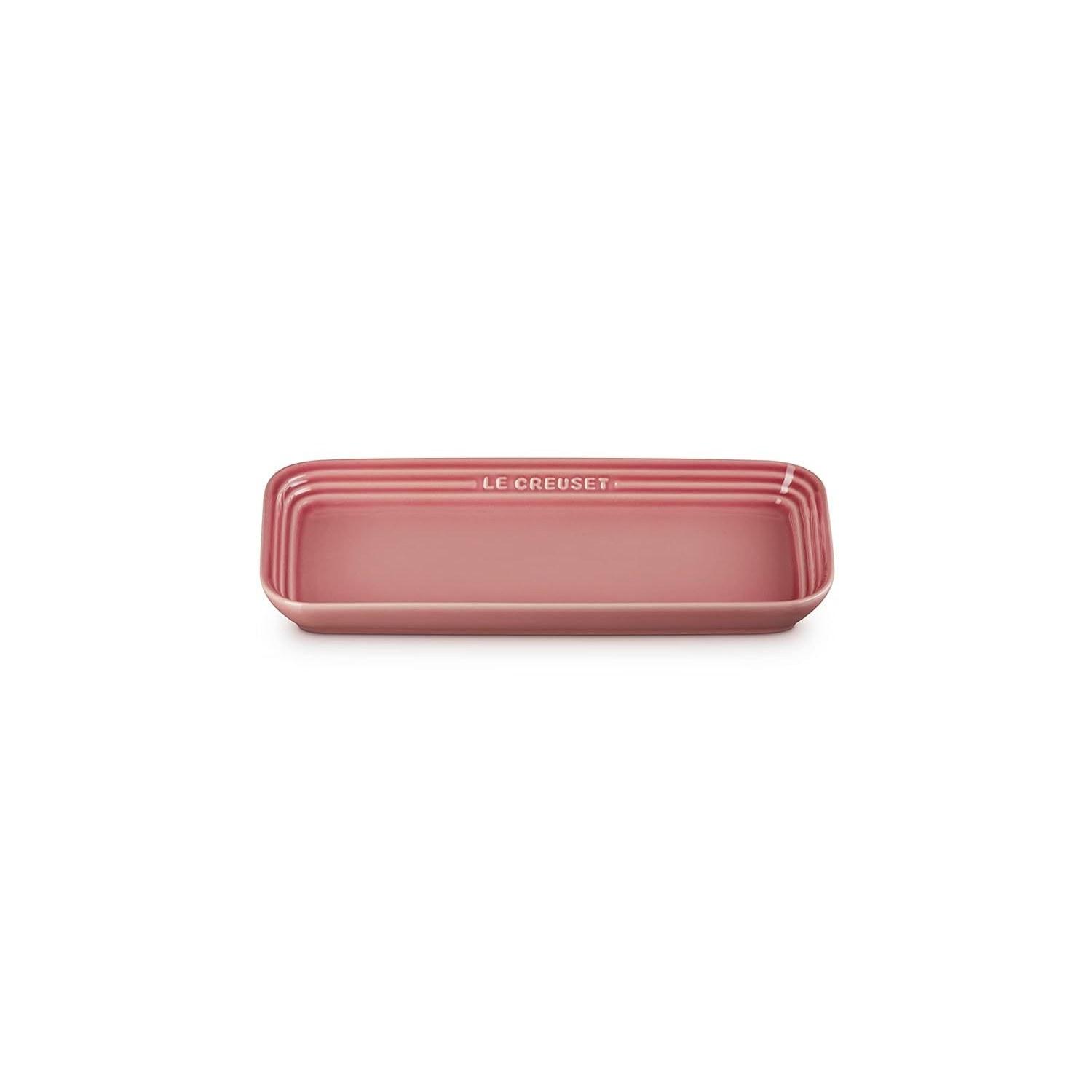 Le Creuset Lege Rectangular Plate 25cm Rose Quartz Heat Resistant Cold Microwave Oven Dishwasher Safe Baking Dish Long Rectangle Fish Grilled