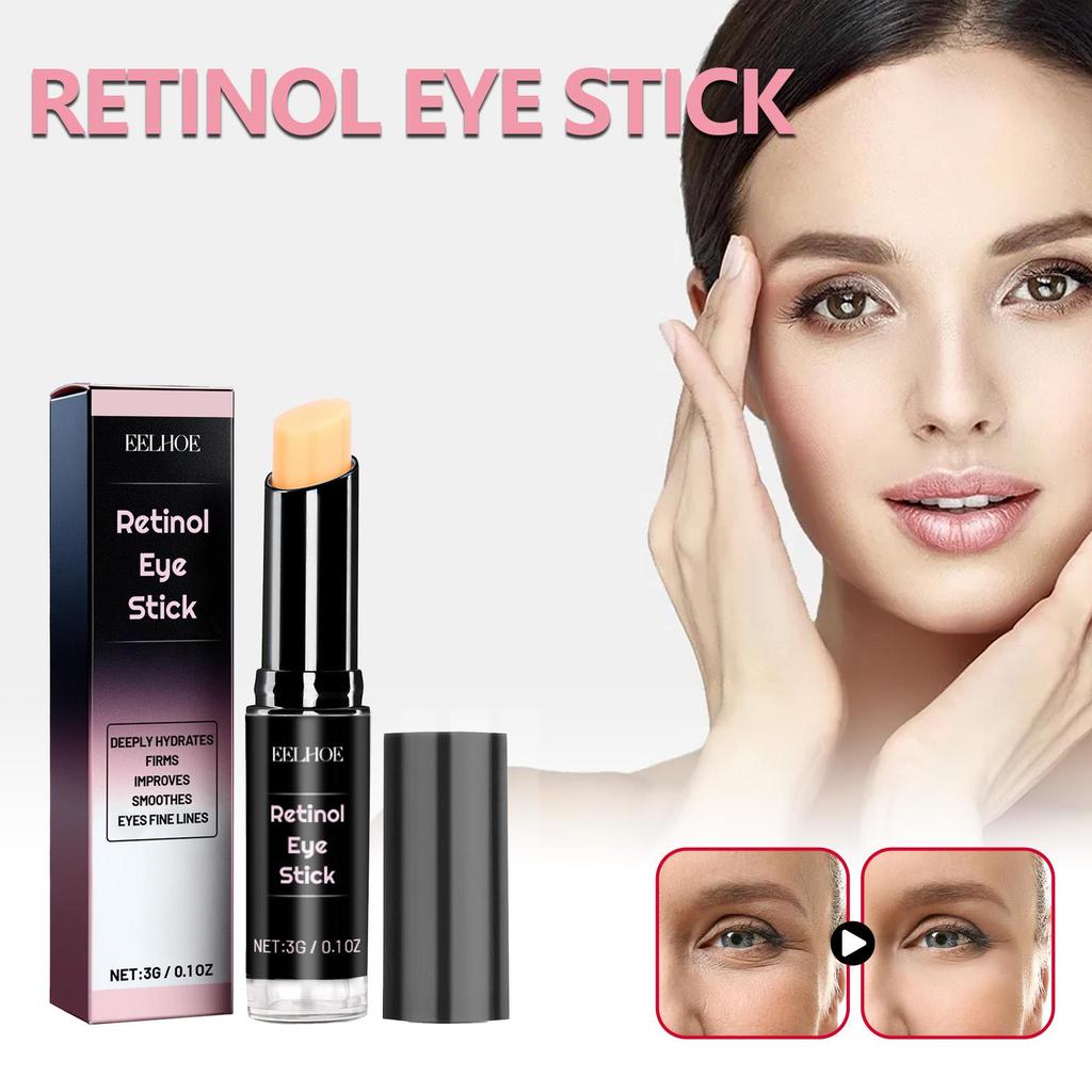 EELHOE Stick Crema Contorno Occhi Retinolo Formula delicata idrata e umetta la zona perioculare, crema viso nutriente e rigenerante per gli occhi.