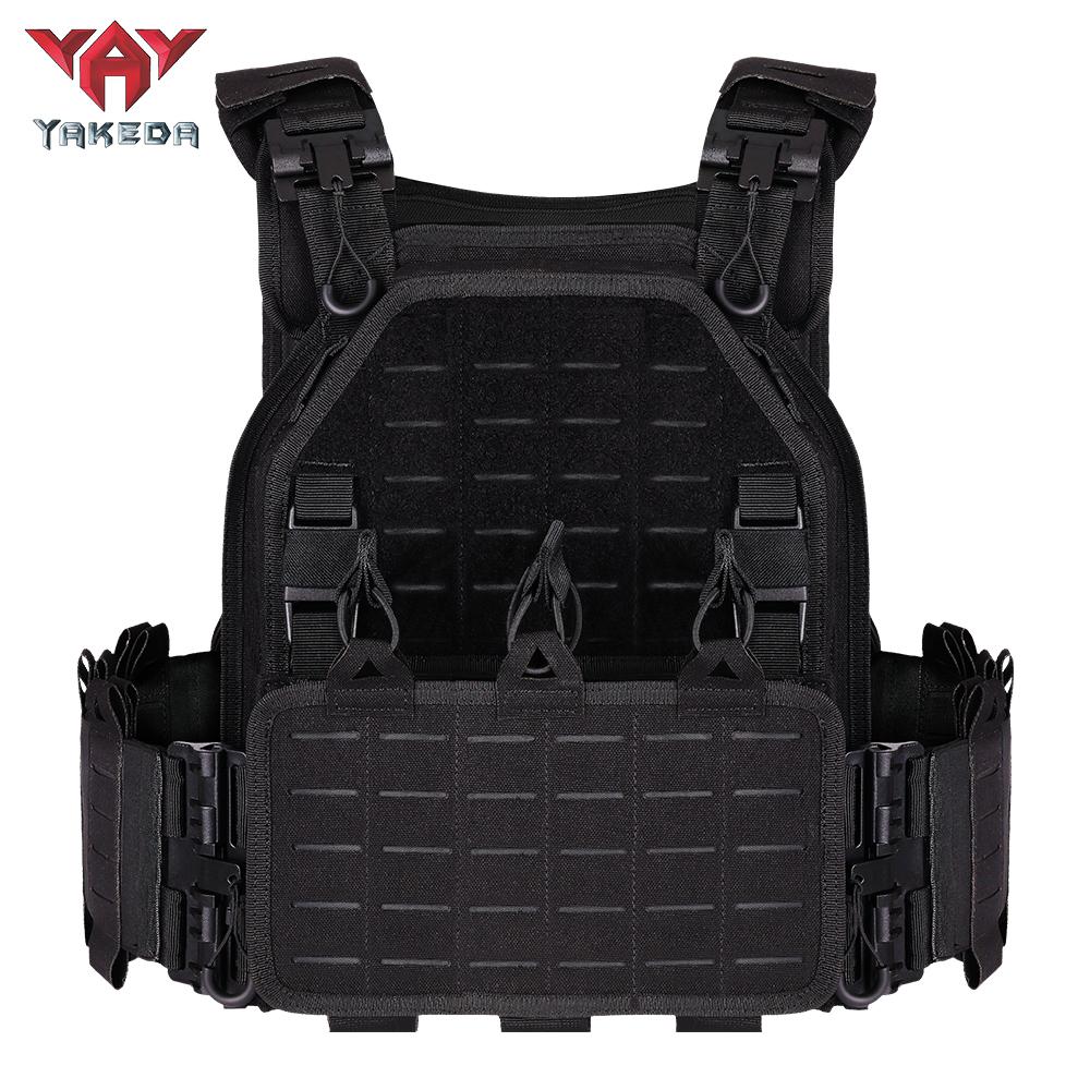 YAKEDA Tactical Outdoor Vest Quick Release Airsoft Vest for Men Adjustable Breathable Combat Training Vest with Hook and Loop