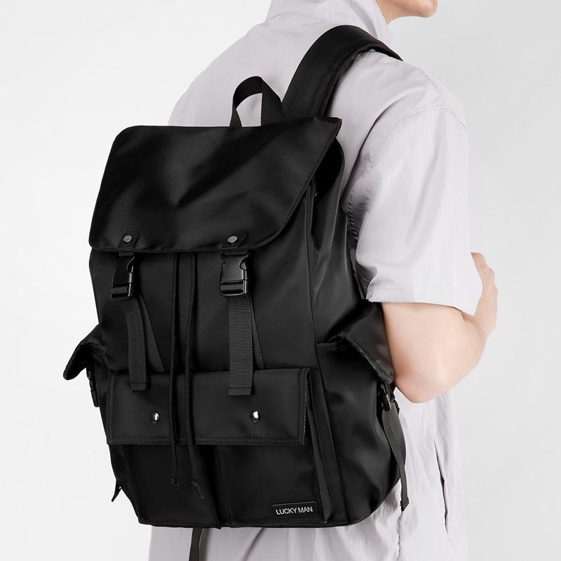 

Solid Color Sports Backpack Men s Lightweight Travel Large Capacity Backpack чорний