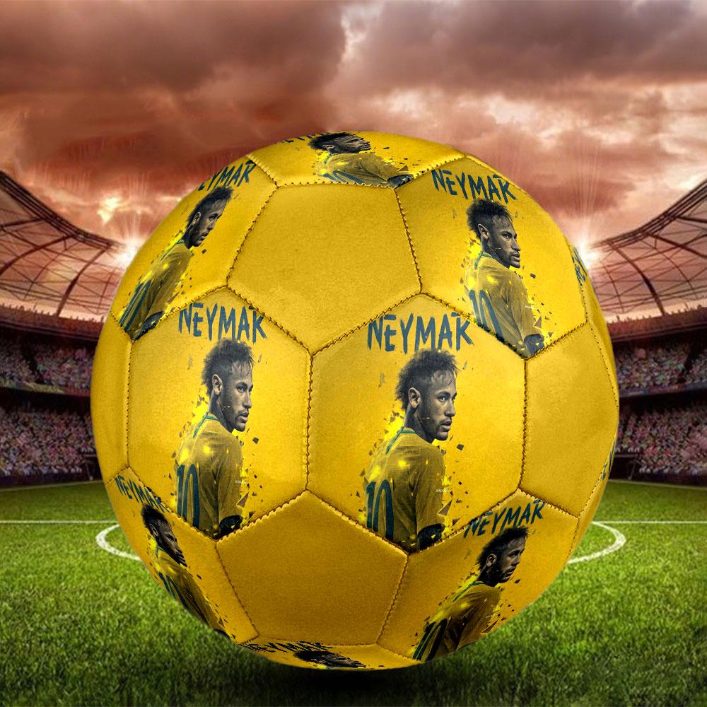 1PC Neymar Global Sensation Size 5 Soccer Ball PrahaIndoor Soccer Ball Colorful All Ages Machine Stitched PVC Competition Ready Durable High-Bounce