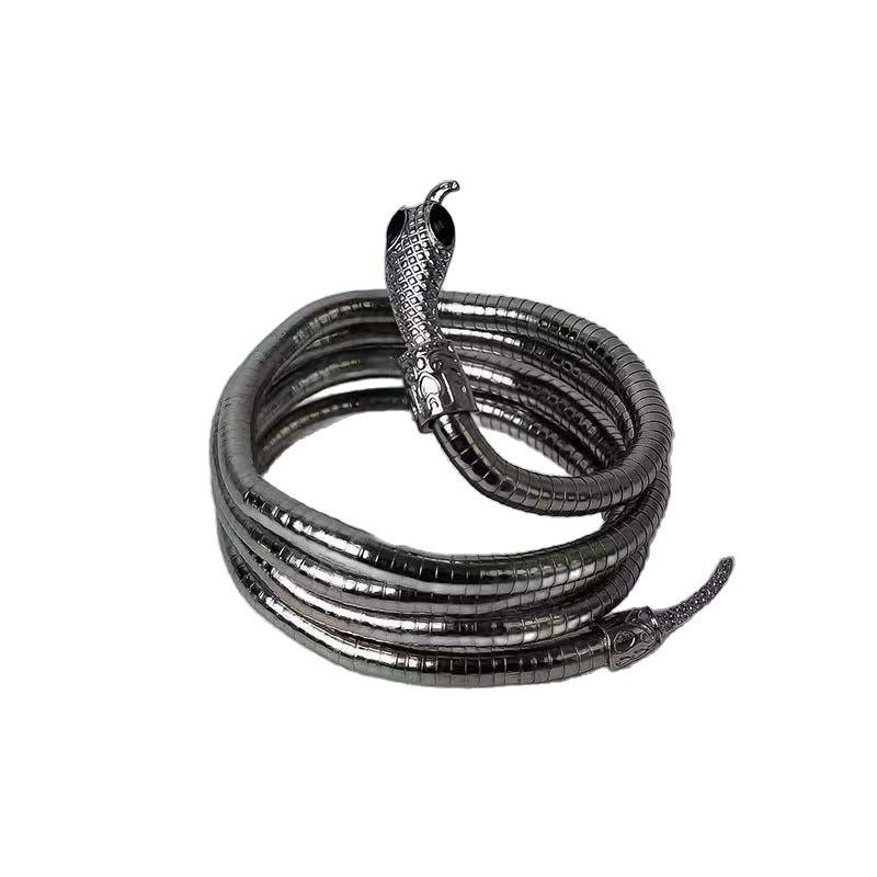 Cross-border Punk Snake Chain Choker Bracelet - Versatile, Advanced Snake Head & Tail Design for Women