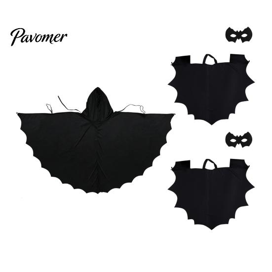 Maskerade Bühnenauftrittskleidung Halloween Fledermausflügel Umhang, Kostüm für Erwachsene und Kinder mit Kapuze Festliches Süßes oder Saures Outfit Cosplay Umhang für Party Langlebig