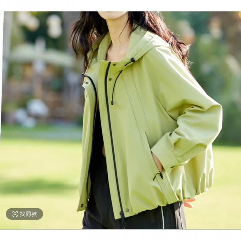 2026 Womens Lightweight Hooded Short Coat Loose Fit Casual Jacket