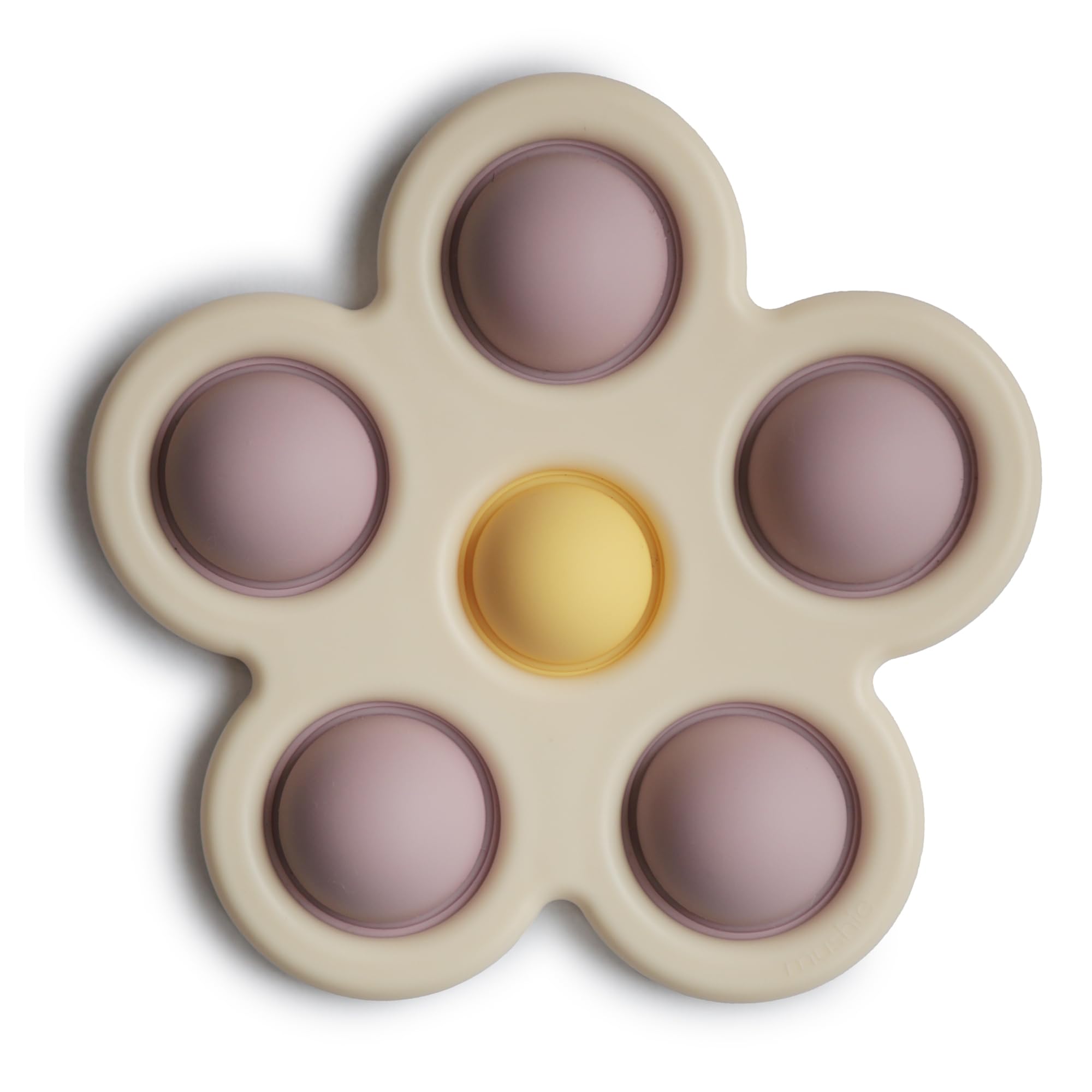 

Mushie Press Toy Petit Puchi Toy Погремушка для прорезывания зубов Развивающая игрушка Стильная матовая цветочная игрушка-пресс [Япония Официальный] (Мягкая сирень/бледно-желтый/цвет слоновой кости)