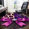 1pc Leopard Print Bow Office Round Rug, Non-slip, Soft and Durable Office Rug for Interior Decoration, Perfect for Office,Decoration yy260204061