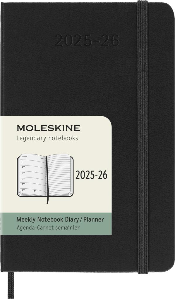 Moleskine 2025 Planner, July Start, 18-Month Weekly Diary, Hardcover, Pocket Size (9cm X 14cm), Black, DHB18WN2Y26