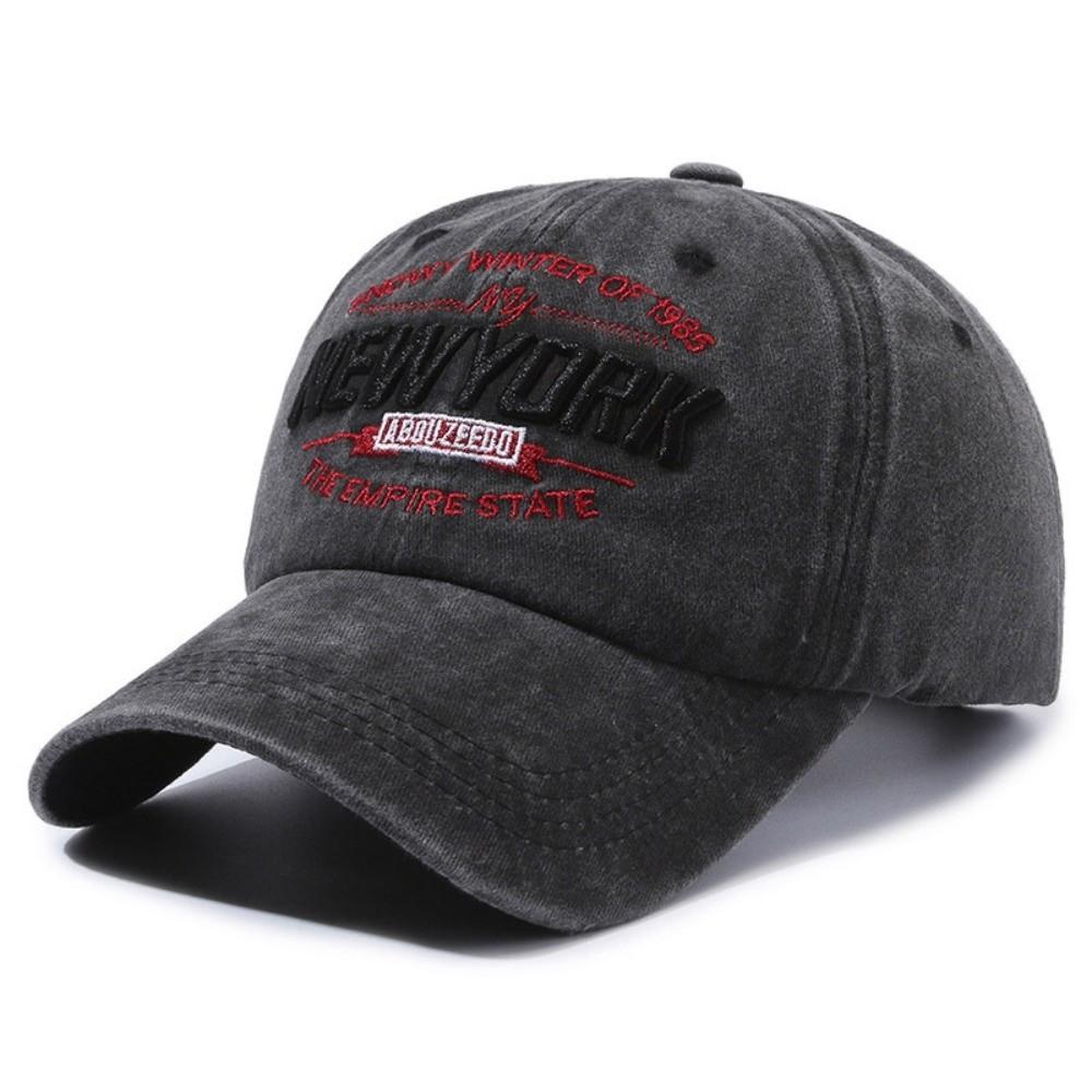 Vintage New York Letter Embroidery Baseball Cap Adjustable Hip-Hop Washed Streetwear Hat Sun Hat For Man Women