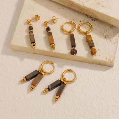18k Gold-Plated Beaded Tassel Earrings for Women - Retro Style