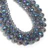 4/6/8mm Faceted Crystal Beads Transparent Blue Rondelle Glass Loose Beads for Jewelry Making DIY Bracelets Necklace Accessories
