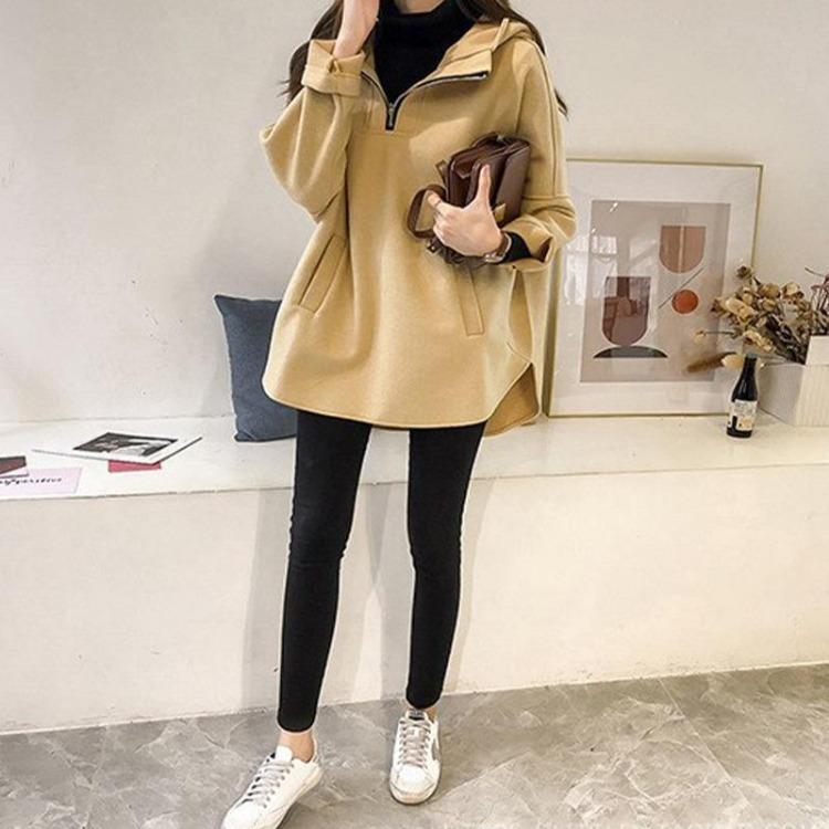 Damen Kapuzenpullover Pullover Jacke Locker Verdickt Langarm Oberteil