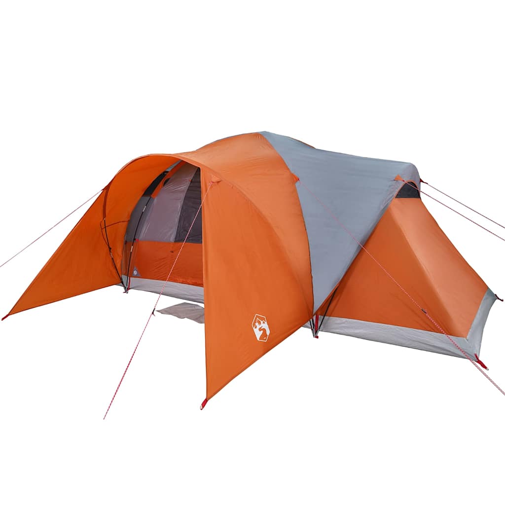Vidaxl Familienzelt, 6 Personen, Grau-Orange, Wasserdicht