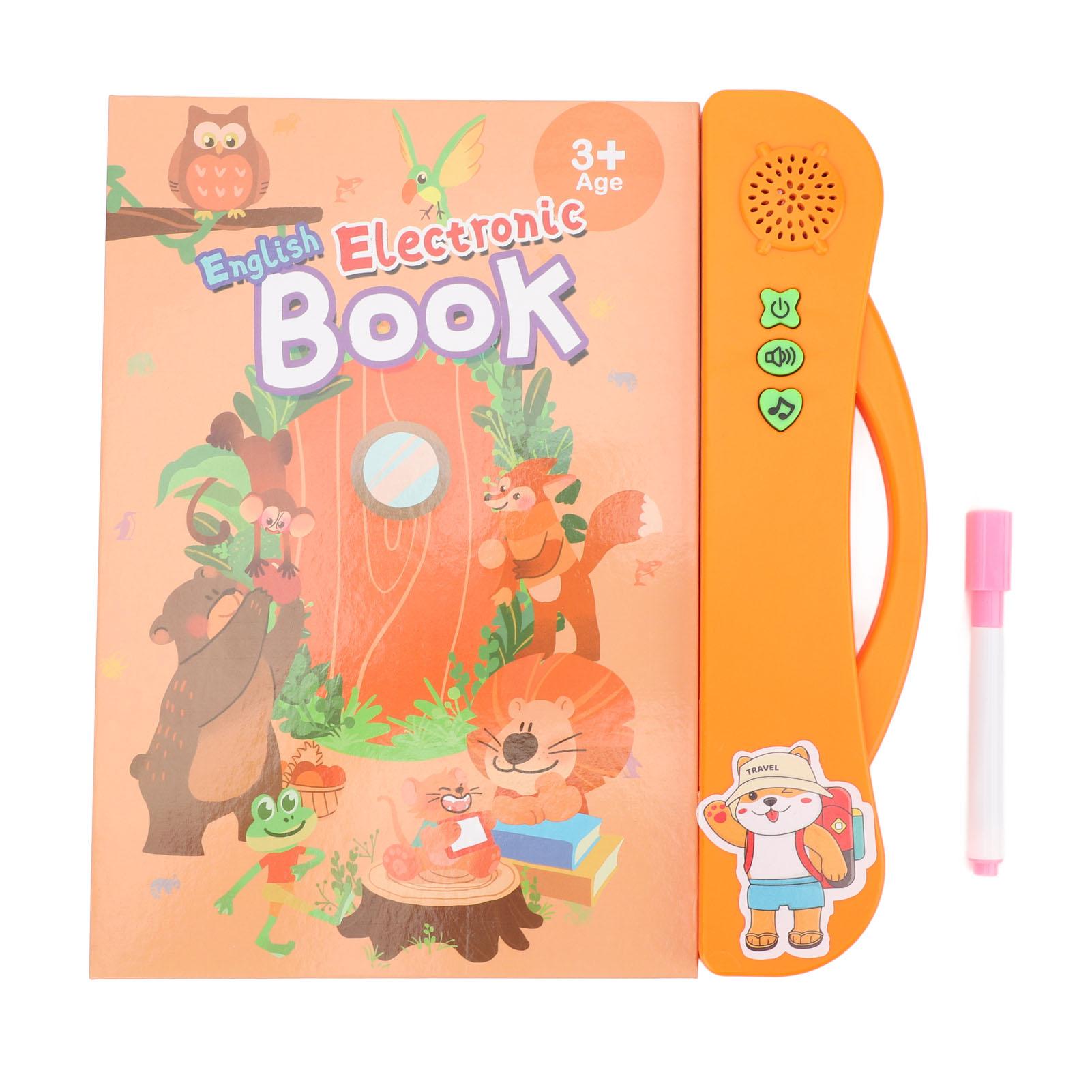 

Детская английская звуковая книга 11 образовательных тем Понятные картинки Интерактивный электронный обучающий звук оранжевый