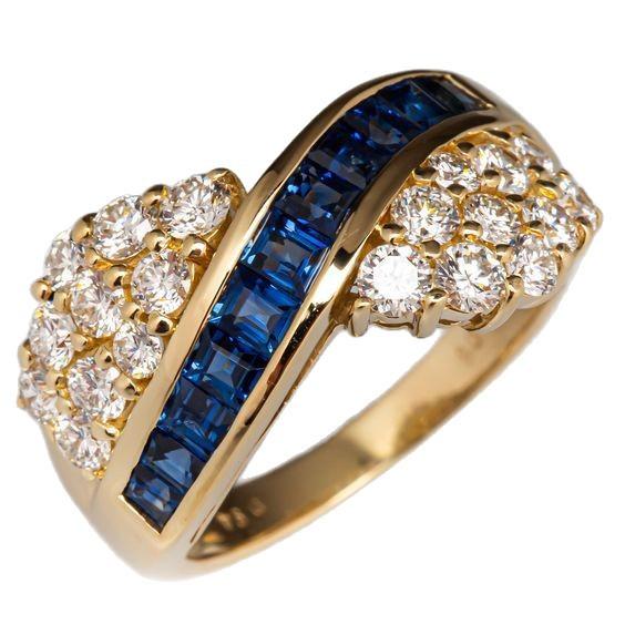 Cross ring simple personality niche set two-color zircon light luxury elegant ring