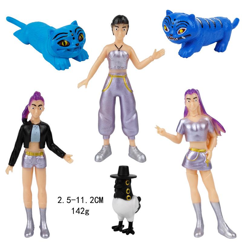Kpop Demon Hunters Figure Toy Derpys Tiger Rumi Mira Zoey Sussy Figurine Ornament