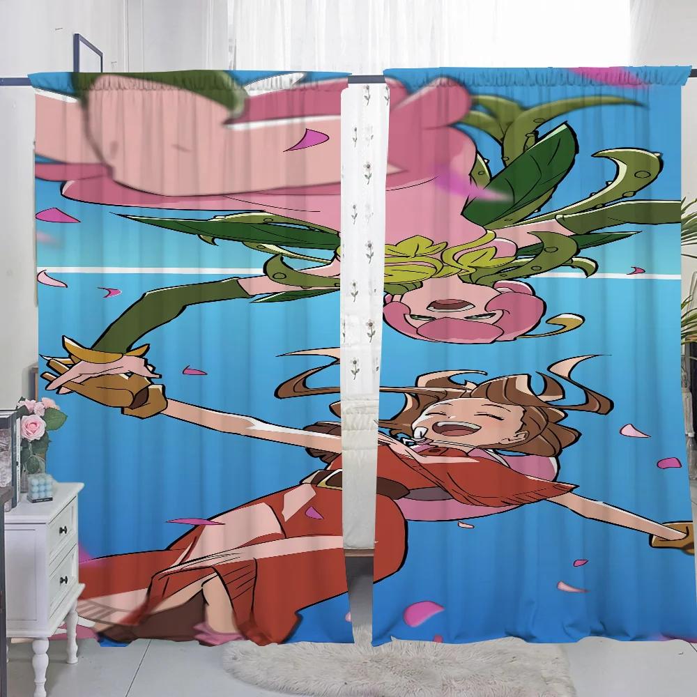 Heminredning Köksgardiner för Vardagsrum 2 Delar Mörkläggningsgardiner Dörrgardin D-digimon Sovrumsdekoration Avskärmning