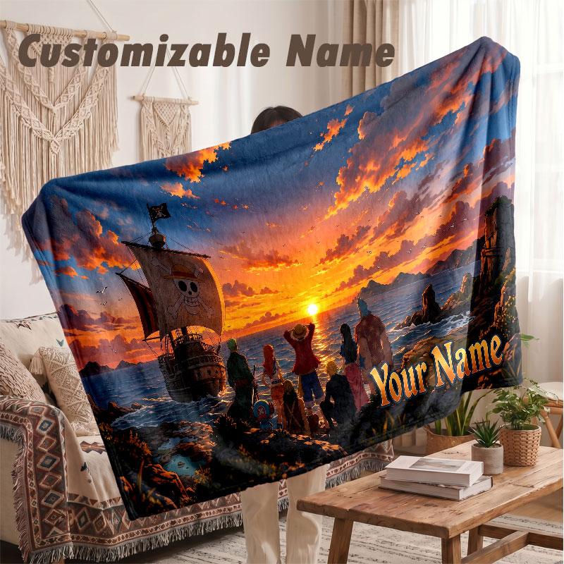 Custom Name Flannel Blanket,One Piece Lightweight Warm Bed Blanket For Couch & Holiday Gift