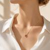 Fashion Maple Leaf Pendant Necklace for Women Gold Plated Zirconia Beaded Chain Classic Delicate Jewelry Gift for Her Daily Wear Party
