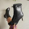 Fashion Women's Fishmouth Cold Boots Spring and Summer Lace-up Black Sexy High-heeled Sandals Multifunctional Light Open-toed Sandals.