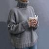 Maglione da Donna a Collo Alto a Manica Lunga - Colore Vestibilità Larga Top Casual in Maglia
