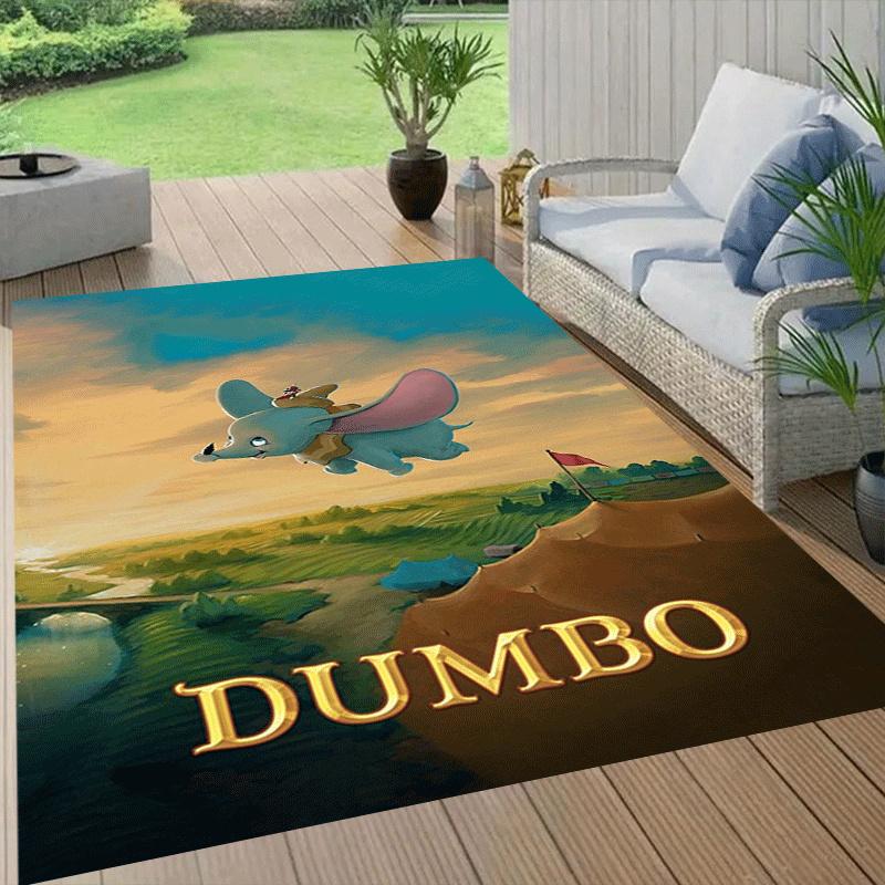 1pc Dumbo Pattern Area Rug Soft Flannel Floor Mat for Living Room,Office,Bedroom and Carpet,Sofa Coffee Table Floor Mat