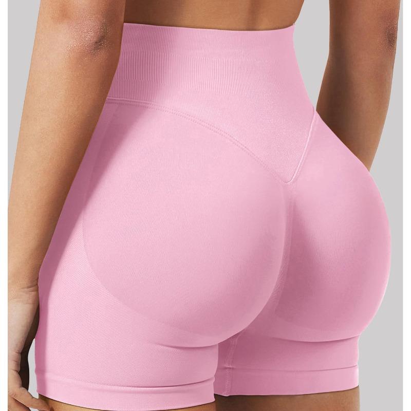 Women's High-Waisted Yoga Shorts Quick-Dry Seamless Workout Running Fitness Elastic Butt-Lifting Stretchy Gym Activewear All-Season Sports Apparel