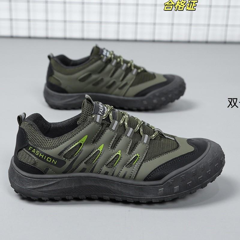 Men's shoes new autumn breathable leather mesh casual shoes sports mountaineering shoes light labor insurance shoes