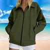 Women's Windproof Rain Jacket with Zipper for Outdoor Hiking