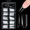 Alomd/Coffin/Square/Stiletto Fake Nail Tips Clear Acrylic False Nails 10Sizes Press On Nail for DIY Nail Extensions