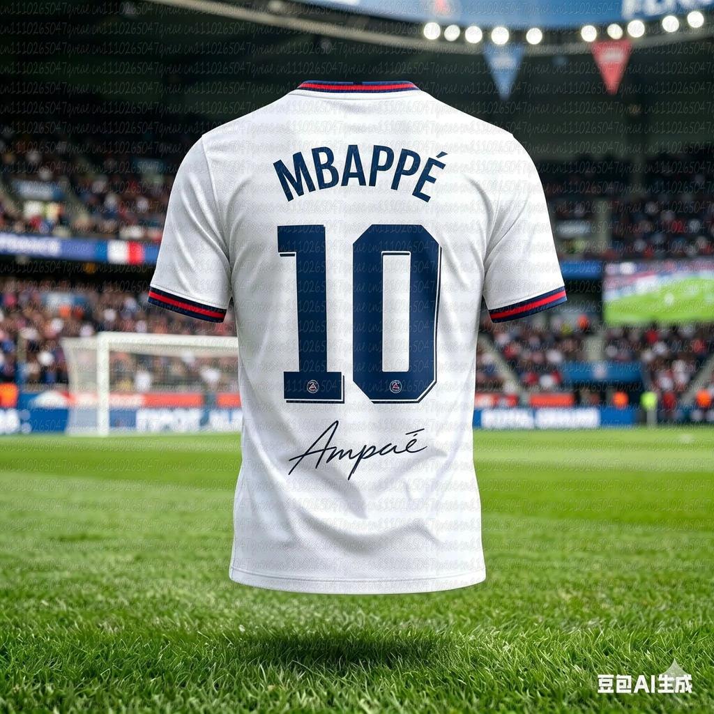 2026 Unisex Mbappe #10 Football Soccer T Shirt Breathable Quick Dry Sportswear Training Sportswear Fan Tee