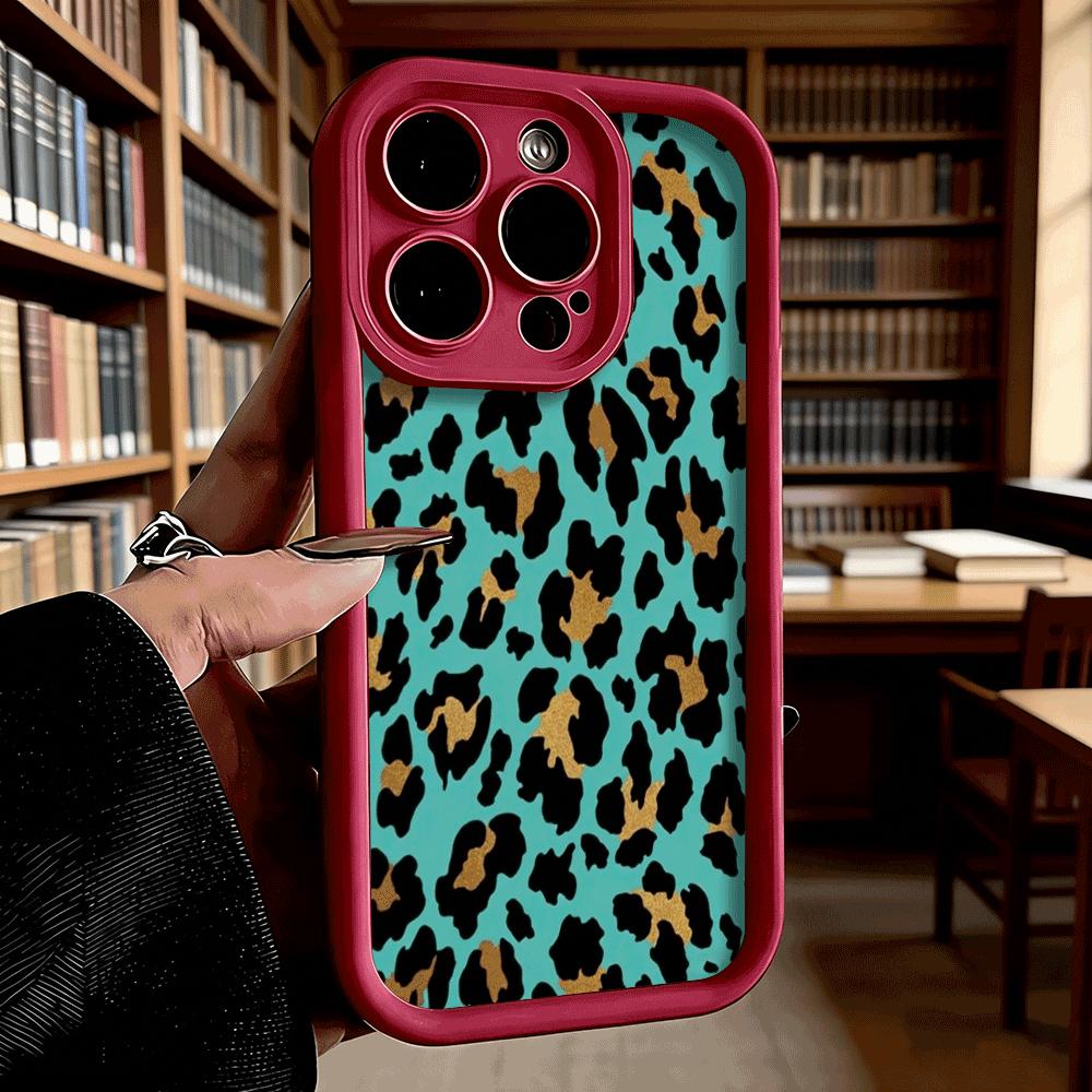 Teal Gold Leopard Print Luxury Anti-Slip TPU Phone Case For Xiaomi Redmi Note 15 14 13 12 11 10 9 Pro Full Protective Cover