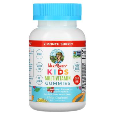 Multivitamin-Fruchtgummis für Kinder, Erdbeere, Papaya und Super Punch, 60 Fruchtgummis