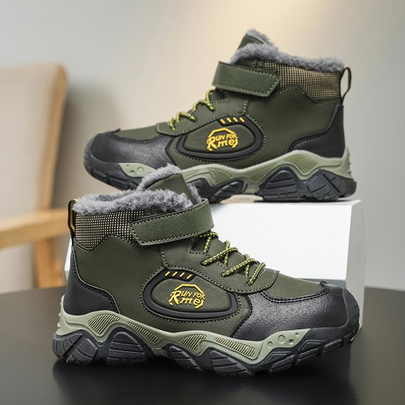 Kinder warme Schneestiefel Kinder Winter Baumwolle Schuhe rutschfeste Schnee im Freien warme Plüschstiefel High Top warme pelzige Schuhe wasserdichte warme Turnschuhe