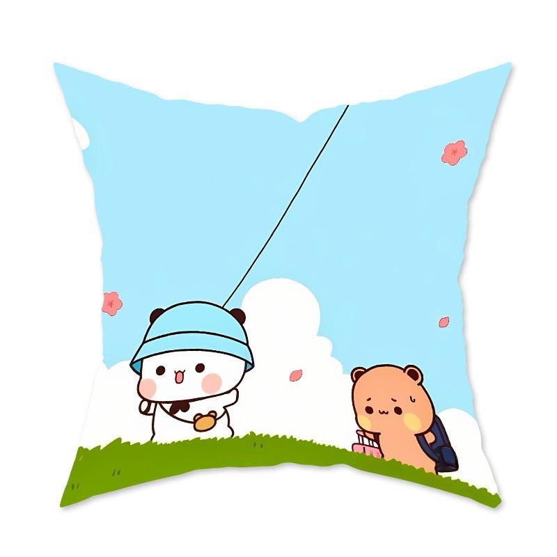 Cute Cartoon Pillow Decorative Sofa Living Room Cushion Bedroom Cartoon Pattern Pillow Back Pillow Lumbar Pillow Case