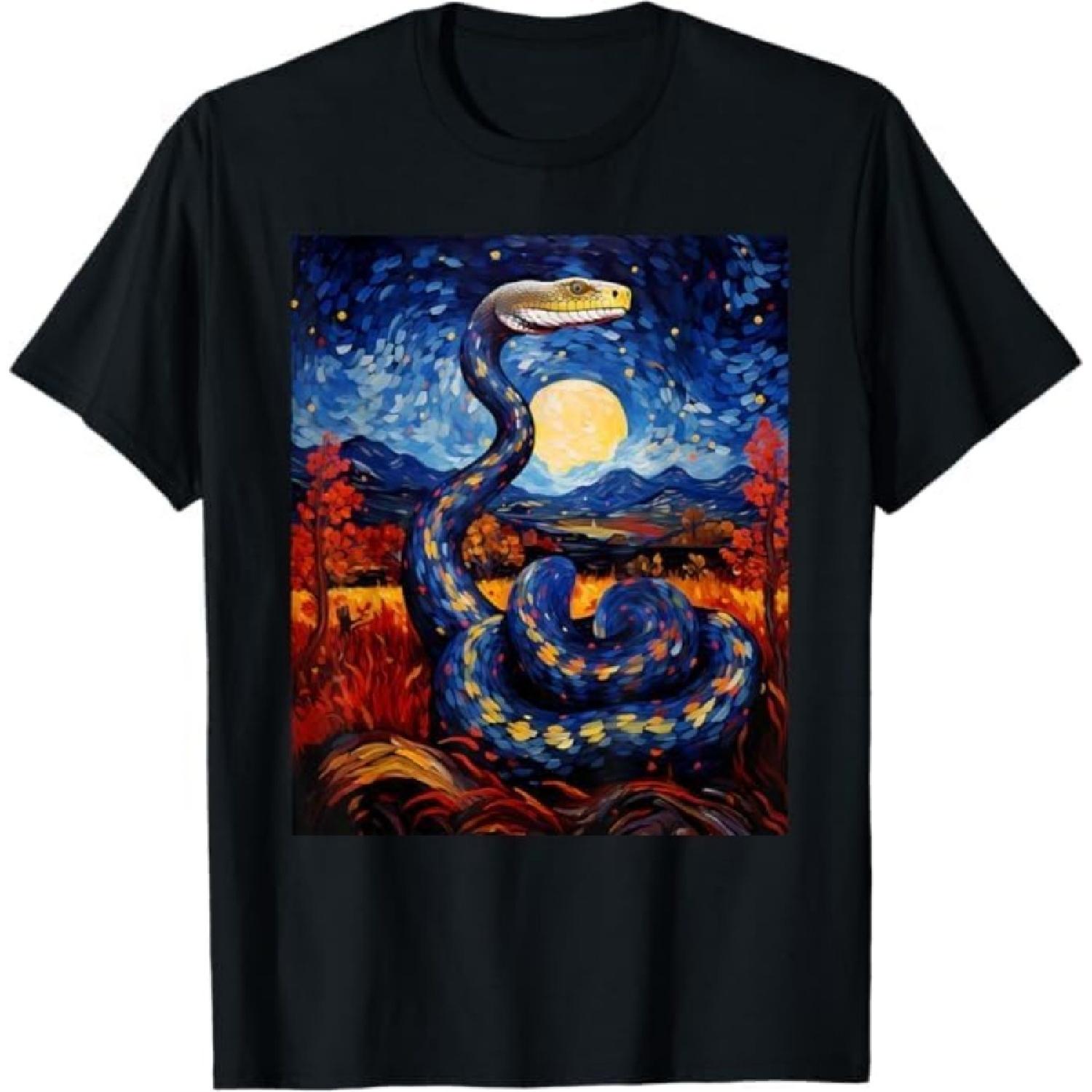 

Surrealism Starry Night King Snake Cobra T-Shirt GIU Mens Womens Tank Top Sweatshirt Hoodie 975 Black XXXXXL чорний