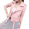 Noora Women's Leather Light Pink Motorcycle Biker Jacket