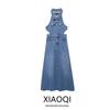 Fashion Style 2024 Summer New Arrival Female Adult Lady Like Woman Vacation Style Cut Out Slit Denim Dress Uwh864
