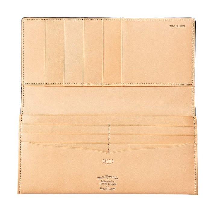 [Kipris] Cartera Larga (con Monedero) Rugga Hombro y Cuero de Curtición Vegetal Completa 6287 (Verde)