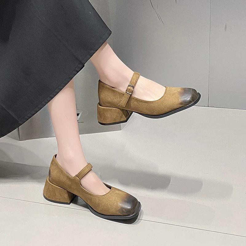 Μόδα Γυναικεία Ρετρό Τσόκαρα Μυτερή Γόβα Ψηλοτάκουνα 2024 Καλοκαίρι και Φθινόπωρο Νέο Στυλ Μοντέρνα Casual Άνετα Παπούτσια Χαμηλού Πάνω Μέρους