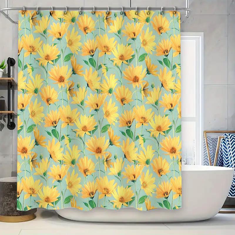 

Floral Shower Curtain Botanical Nature Greenery Bathroom Decor Farmhouse Vintage Rustic Waterproof Fabric Washable Home Decor W60H190(CM)-1 Pcs