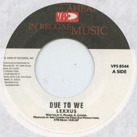 7inch Record MR LEXX (LEXXUS) / LOOGA MAN - Due To We / Hotness Thing VPS8544 VP 1999 US Reggae, Ska & Dub
