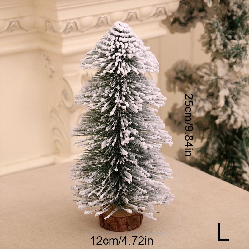 1PC Tabletop Tapered Christmas Tree Ornament Winter-Themed Mini Christmas Tree for Retail