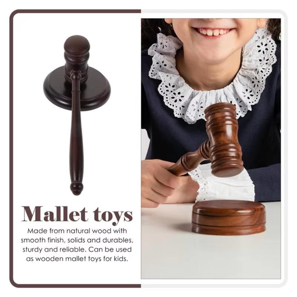 Wood Gavel Costume Sound Block Durable Base Lobster Hammer Simple Design Judge Hammer  Court