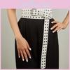 Double Row Buttonhole Extended Womens Waistband Elastic Dress Decoration