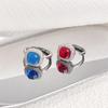 Color Diamond-Set Zircon Niche Design Open Ring Square Unique Light Luxury High Sense Exquisite Temperament Ring Woman