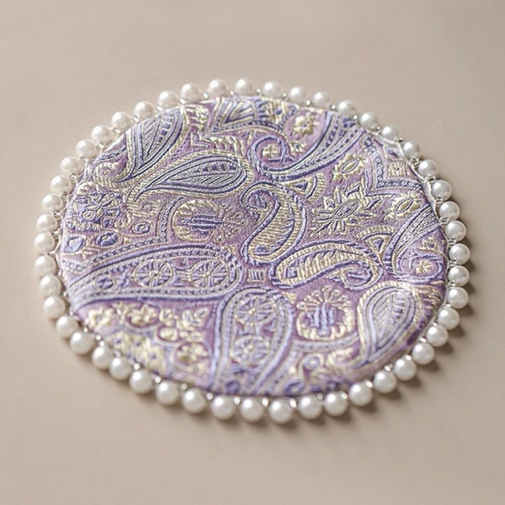 Cloth Pearls Edge Coaster Vintage Teapot Mat Swallow Brocade Cup Mat  Drinkware Accessories
