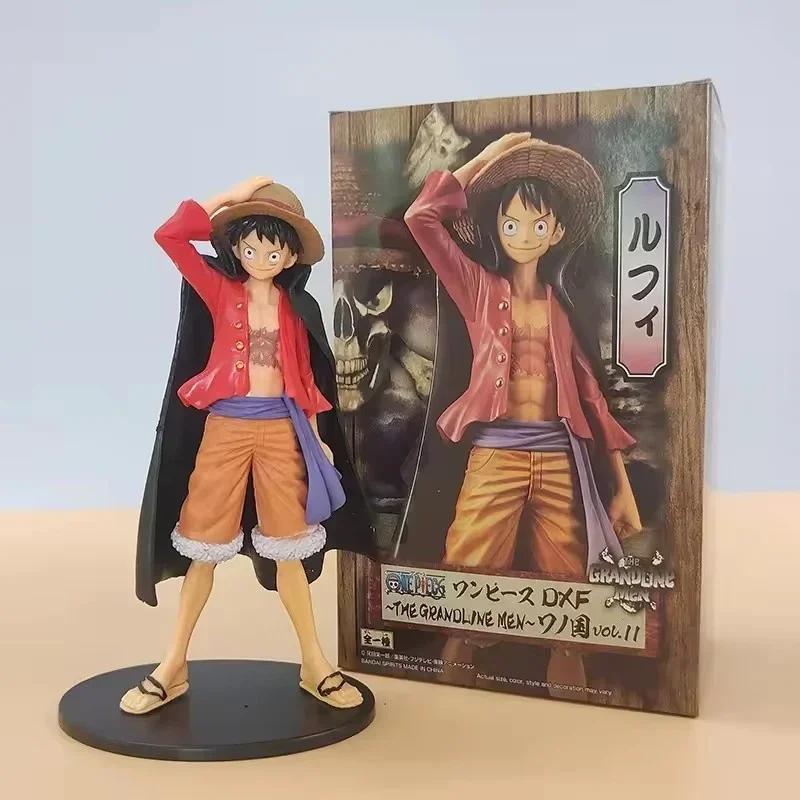 17CM animation peripheral pirate voyage king and country straw hat running Luffy model PCV ornament box modeling