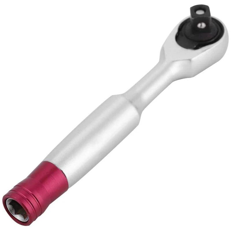 1/4 Double-Ended Socket Wrench Hexagonal Screwdriver Ratchet Wrench Set Manual Repair Tool 72 Tooth Tool Set